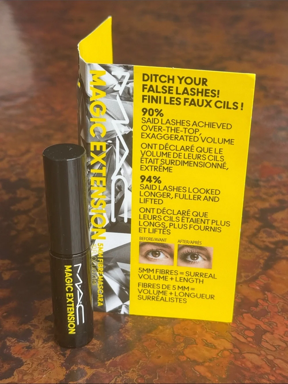 MAC Cosmetics Magic Extension 5MM Fibres Exaggerated Volume Black Mascara-Travel